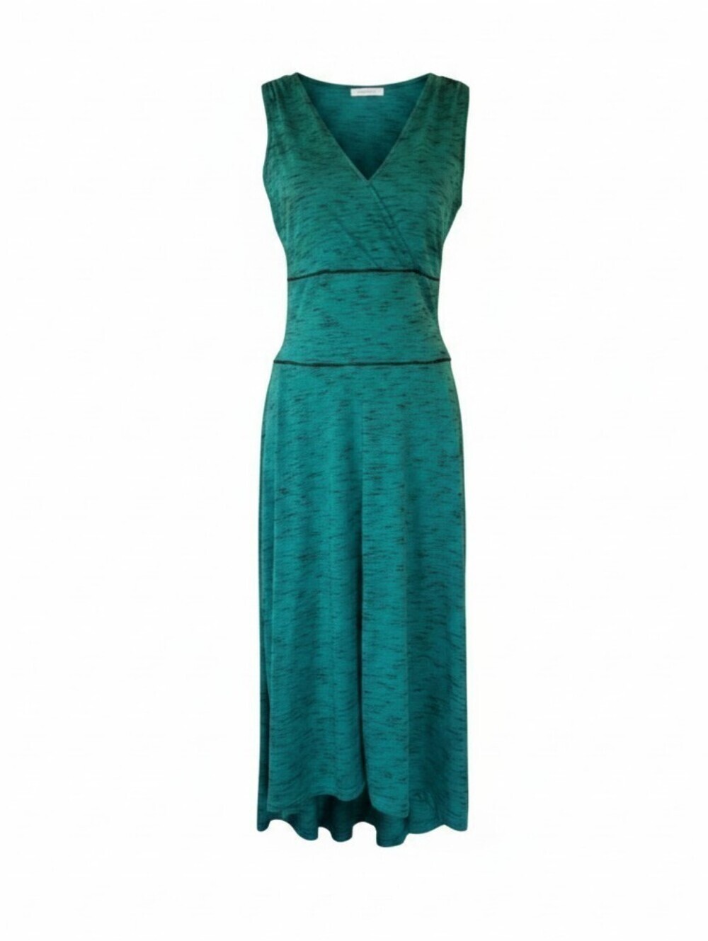 Vintage Sleeveless Burnout Dress Teal Green Midi Maxi Length, M